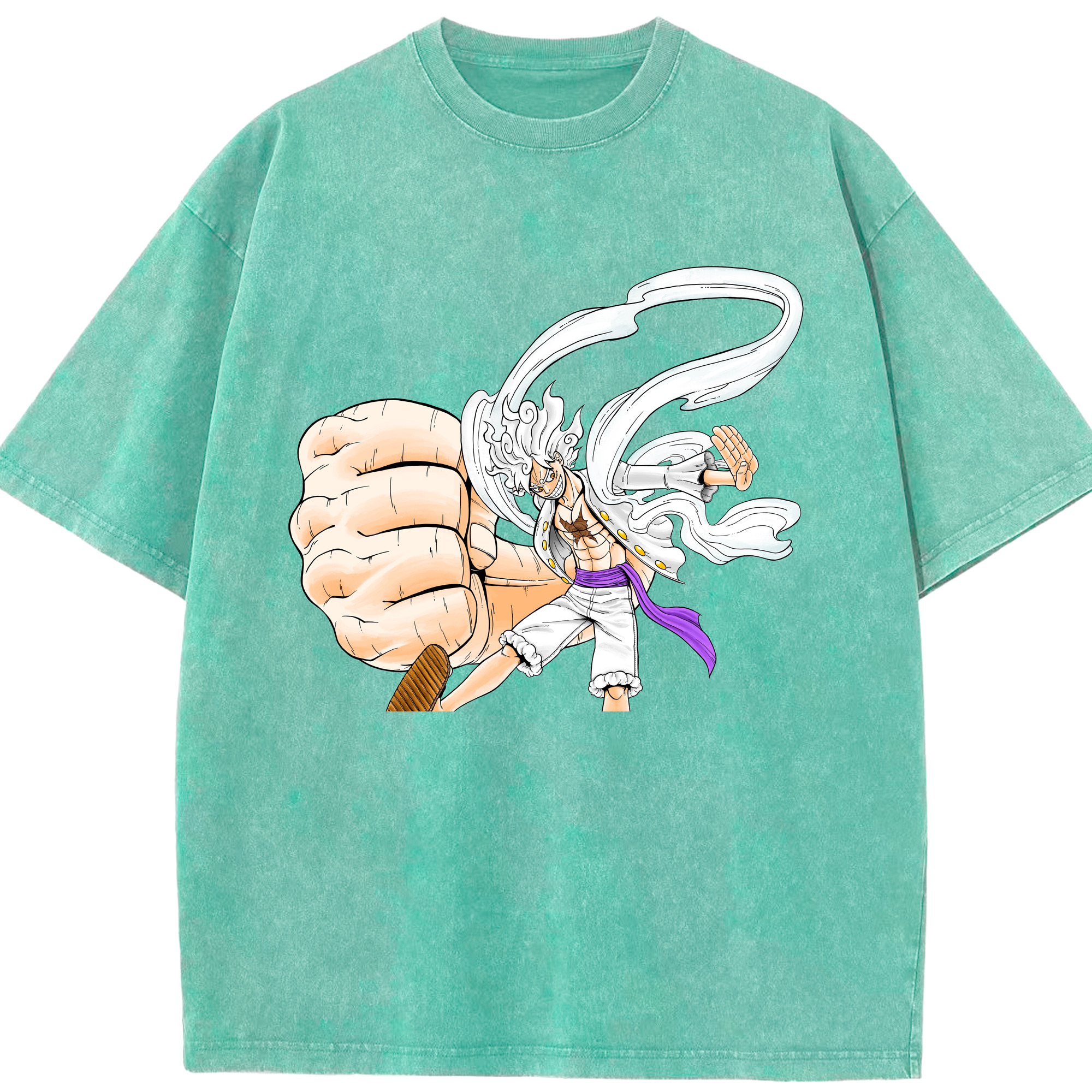ワンピース モンキー・D・ルフィ ONE PIECE Monkey D. Luffy 綿100% ヴィンテージ風 半袖Tシャツ（フロントプリント）